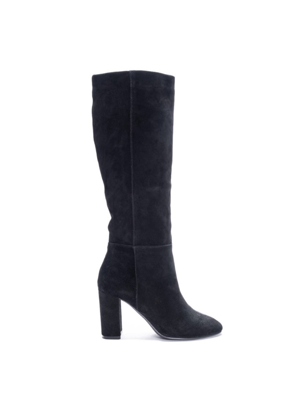 Chinese Laundry Black Suede Knee-High Block Heel Boots